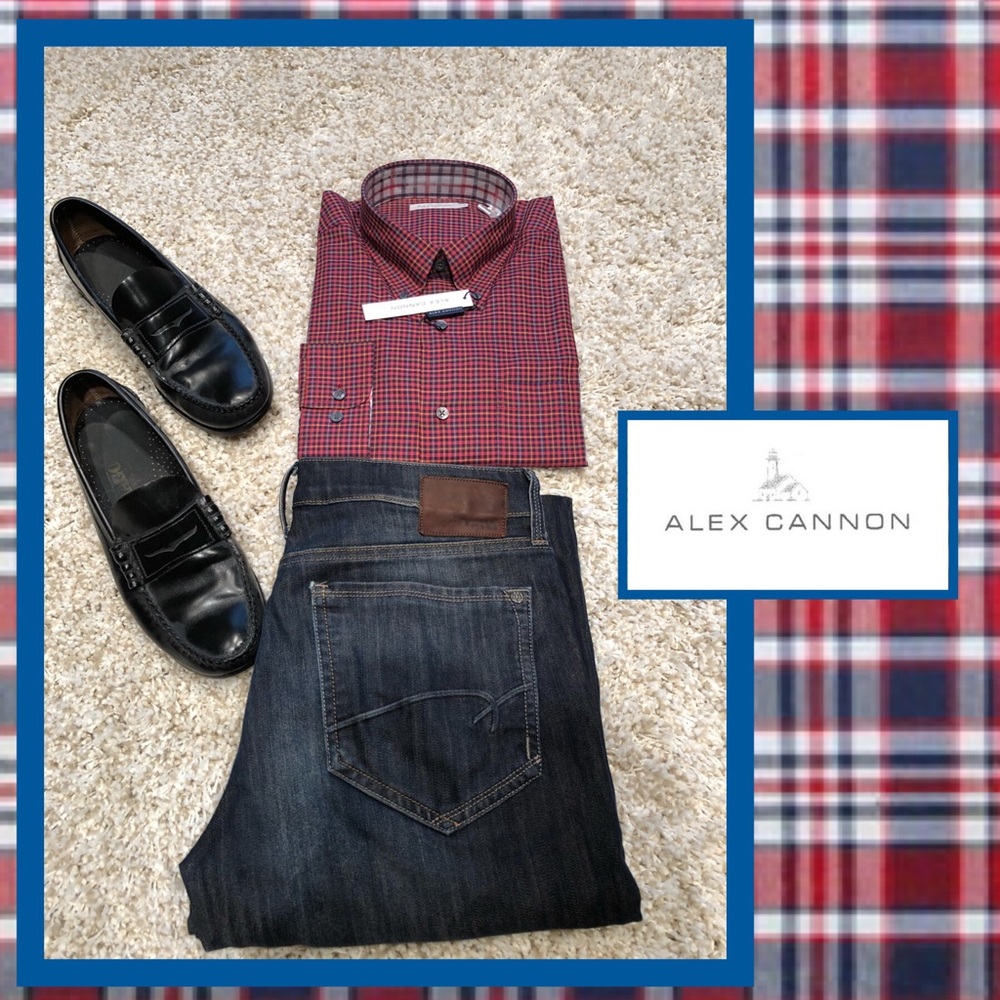 👔Men’s Alex Cannon plaid shirt👔